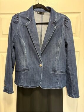 INC International Concepts Medium Blue Denim Blazer Jacket